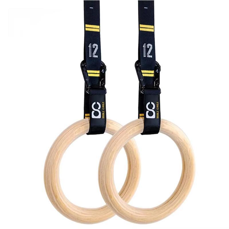 Rugged Sport Strap - 32mm Wooden Gymnastic Rings with Quick-Adjustable